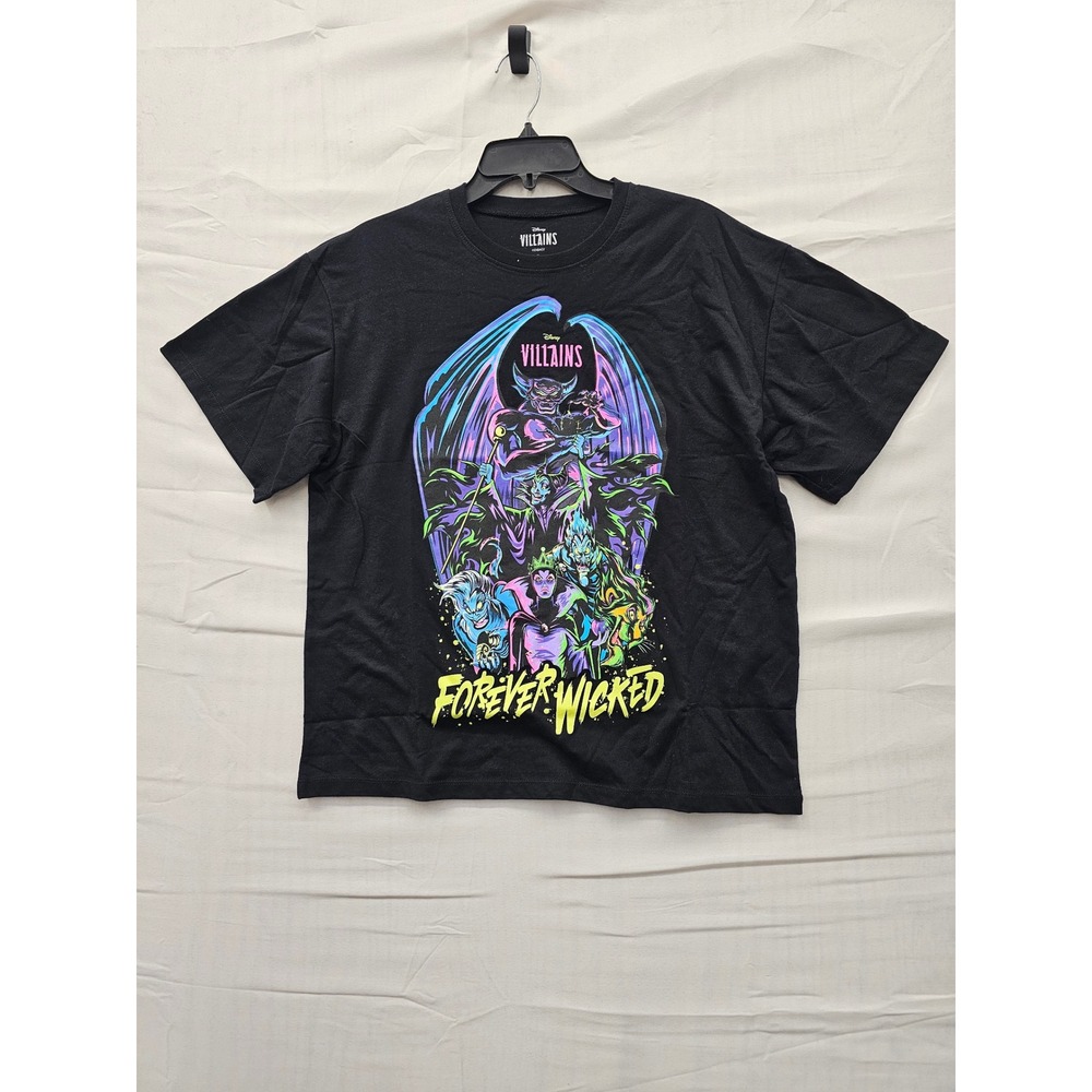 Disney Villains Forever Wicked Black Graphic T-Shirt Mens Medium Jerry Leigh NEW